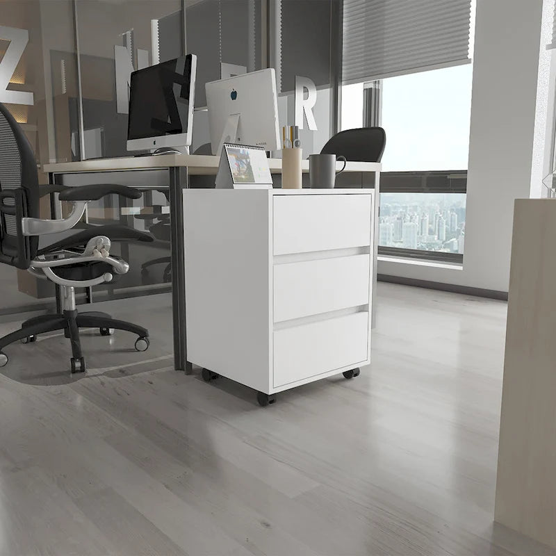 FM Furniture Vienna Three Drawers Filing Cabinet Roller Blade Glide