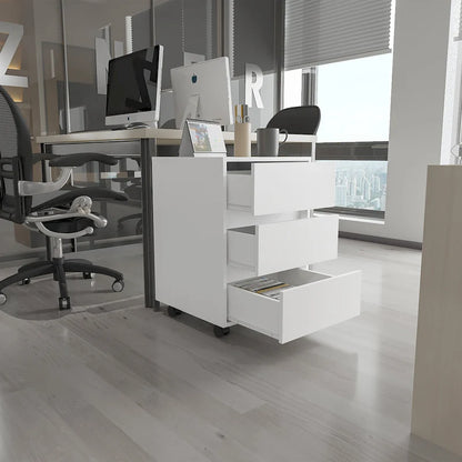 FM Furniture Vienna Three Drawers Filing Cabinet Roller Blade Glide