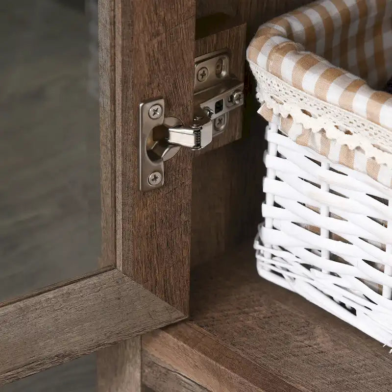 HOMCOM Multifunctional Storage Cabinet Bookcase with Adjustable Shelves Display Rack for Study, Kitchen, Living Room, Nature