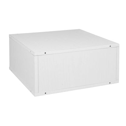 Noble Connect Half Size Stackable Storage Cube- White Wood Grain