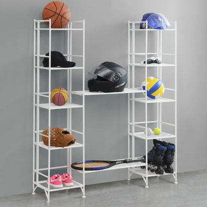 Convenience Concepts Xtra Storage 5 Tier Folding Metal Shelves with Set of 2 Extension Shelves