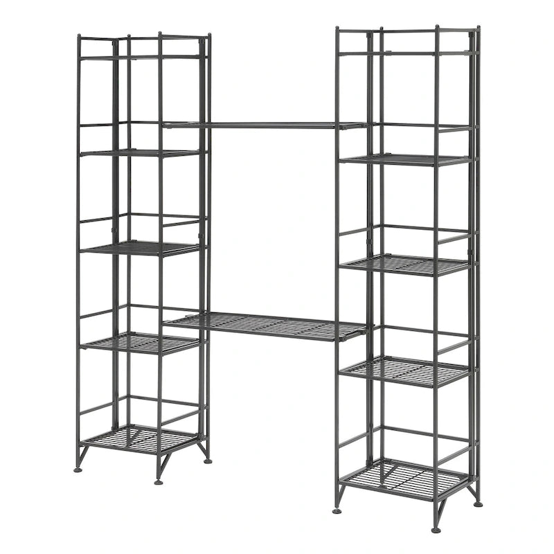 Convenience Concepts Xtra Storage 5 Tier Folding Metal Shelves with Set of 2 Extension Shelves