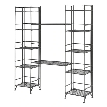 Convenience Concepts Xtra Storage 5 Tier Folding Metal Shelves with Set of 2 Extension Shelves