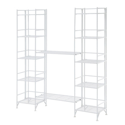 Convenience Concepts Xtra Storage 5 Tier Folding Metal Shelves with Set of 2 Extension Shelves