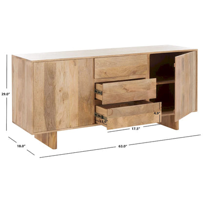 Couture Zhanat Natural Wood Sideboard - 63 W x 18 D x 29 H - 63Wx18Dx29H Cabinet - image 2