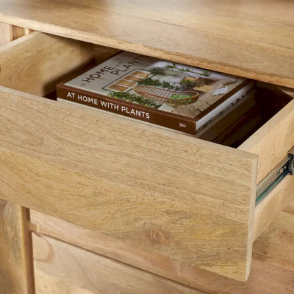 Couture Zhanat Natural Wood Sideboard - 63 W x 18 D x 29 H - 63Wx18Dx29H Cabinet - image 3