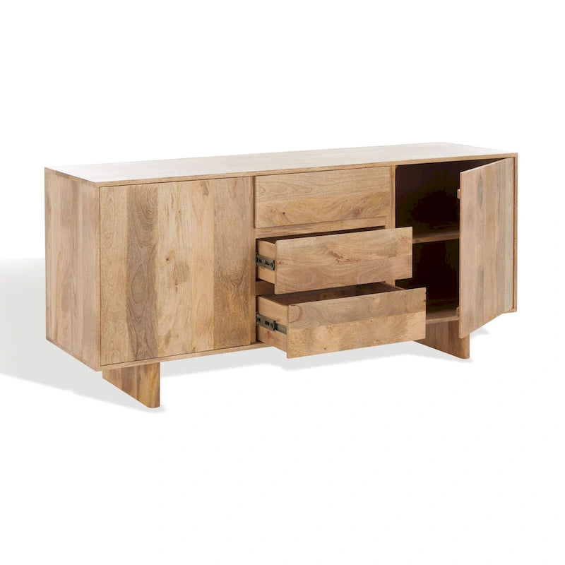 Couture Zhanat Natural Wood Sideboard - 63 W x 18 D x 29 H - 63Wx18Dx29H Cabinet - image 10