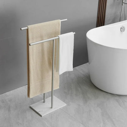 Countertop Double-T Towel Holder with Marble Base