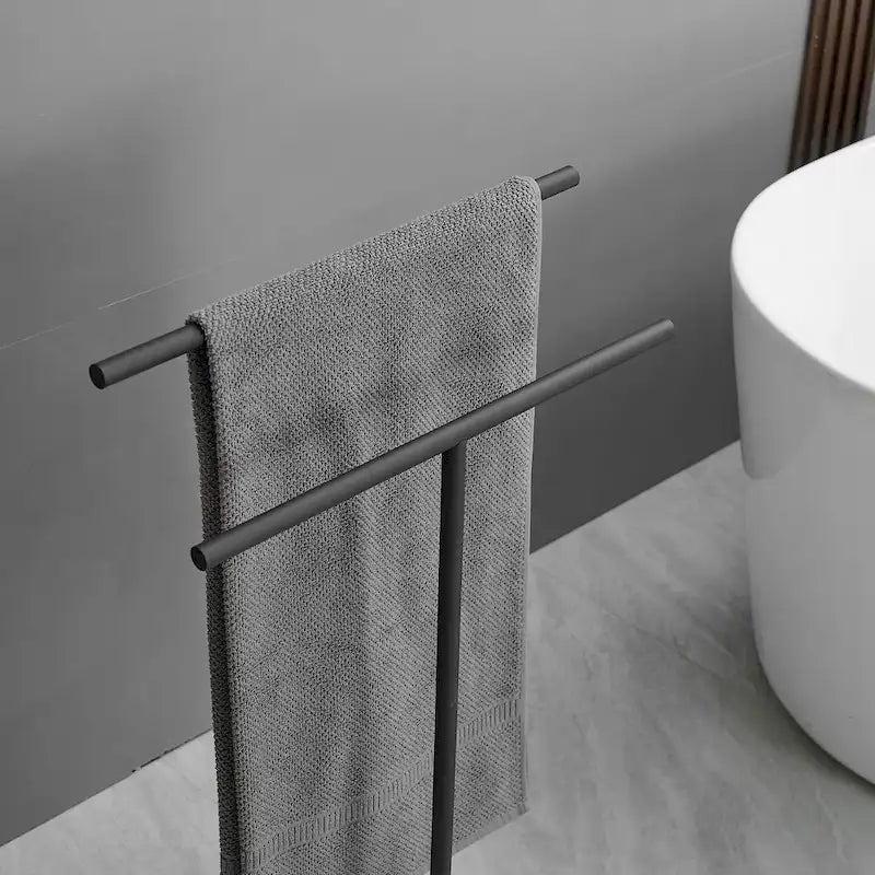 Countertop Double-T Towel Holder with Marble Base
