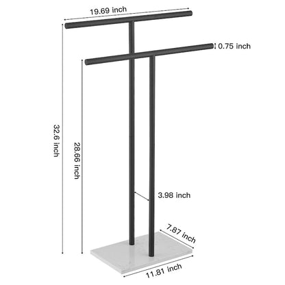 Countertop Double-T Towel Holder with Marble Base