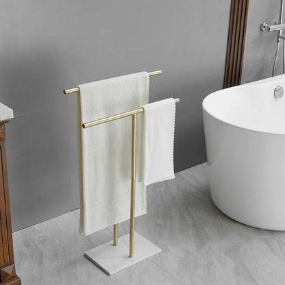 Countertop Double-T Towel Holder with Marble Base