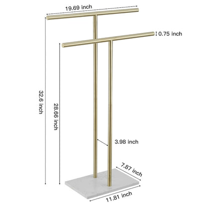 Countertop Double-T Towel Holder with Marble Base