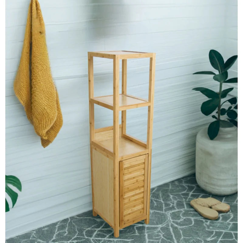 Porch & Den Burning Tree Solid Bamboo Spa Storage Tower Cabinet