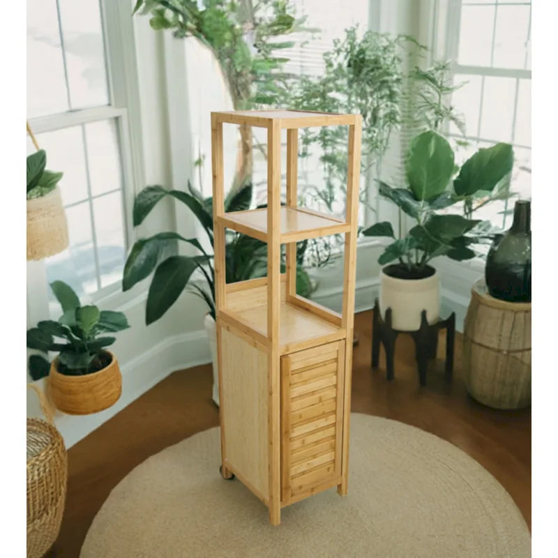 Porch & Den Burning Tree Solid Bamboo Spa Storage Tower Cabinet