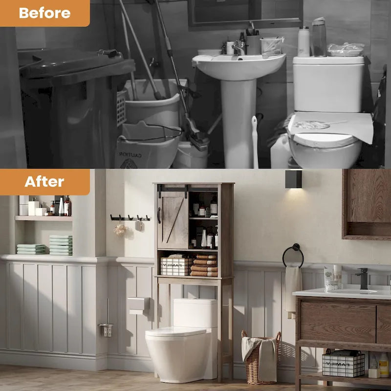 Bath Storage Cabinet Bathroom Space Saver Over the Toilet Bath Fixtures Bathroom Organizer Shelf - See Picture