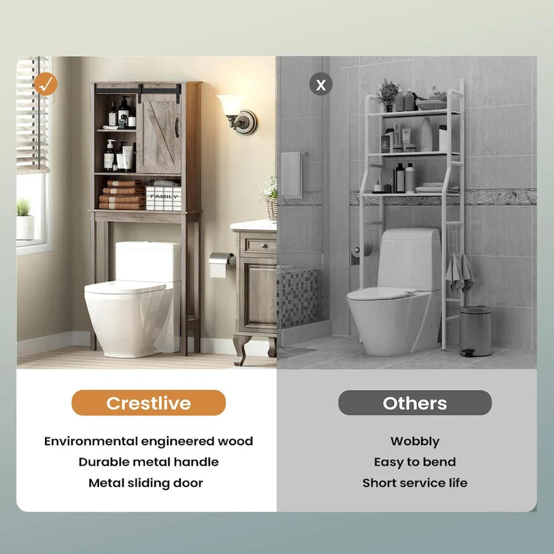 Bath Storage Cabinet Bathroom Space Saver Over the Toilet Bath Fixtures Bathroom Organizer Shelf - See Picture