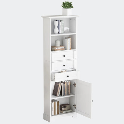 Tall Storage Cabinet with 3 Drawers and Shelves