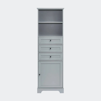 Tall Storage Cabinet with 3 Drawers and Shelves