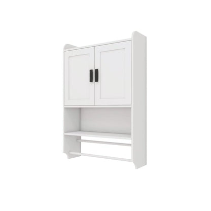 Bathroom Wall Cabinet with Adjustable Shelf, Towel Bar, and Paper Holder