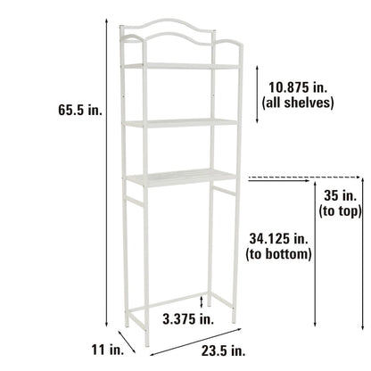 Household Essentials 3-Tier Metal Over the Toilet Bathroom Storage Shelf - 11.6L x 23.5W x 65.5H