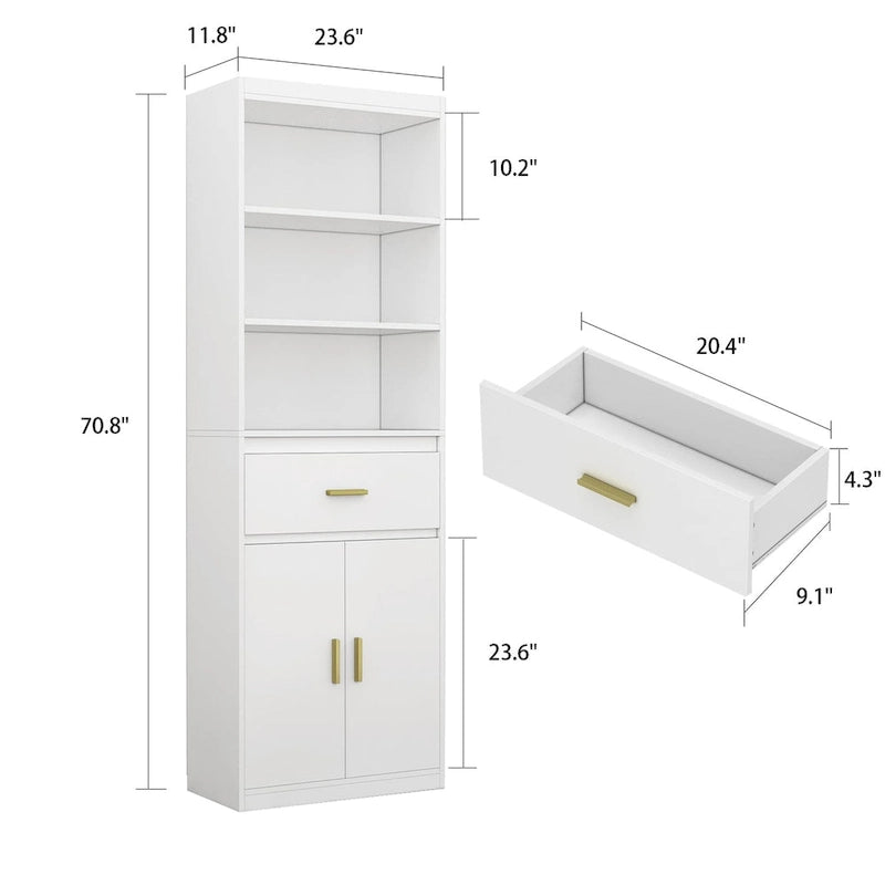 23.6 W X 70.8 H X 11.8 D Linen Cabinet BookCase Space Saving - 23.6W x 70.8H