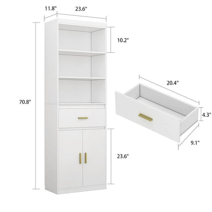 23.6 W X 70.8 H X 11.8 D Linen Cabinet BookCase Space Saving - 23.6W x 70.8H