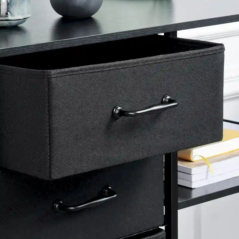 3 Drawer Mobile File Cabinet, Rolling Printer Stand with Open Storage Shelf, Fabric Lateral Filing Cabinet fits A4 or Letter