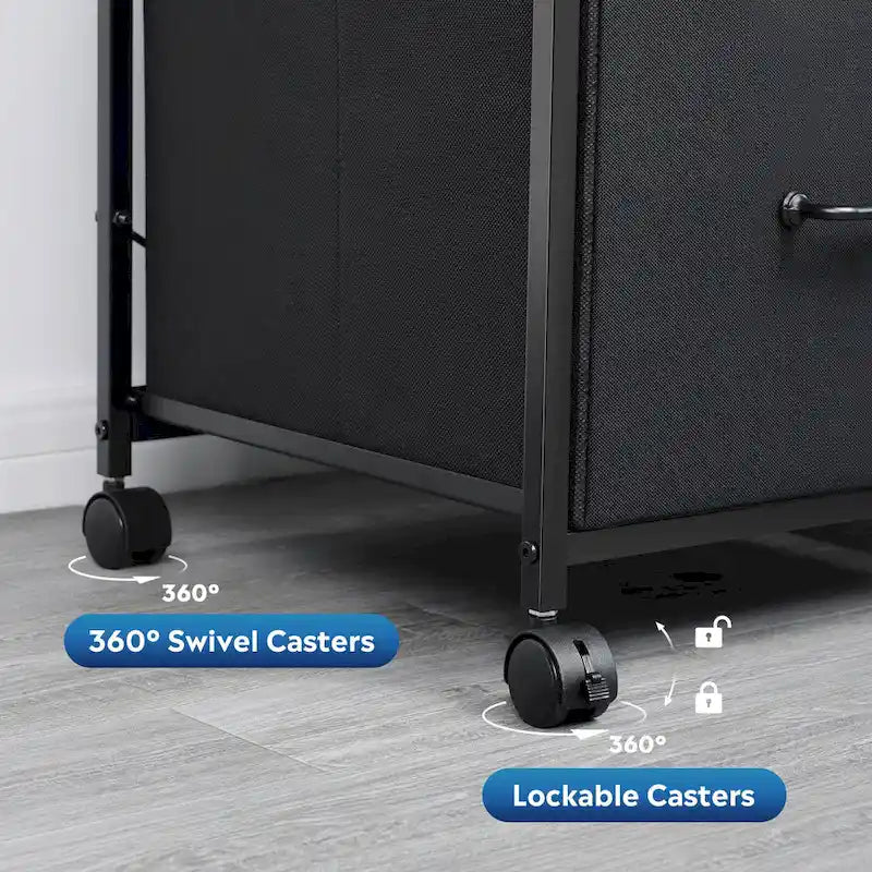 3 Drawer Mobile File Cabinet, Rolling Printer Stand with Open Storage Shelf, Fabric Lateral Filing Cabinet fits A4 or Letter