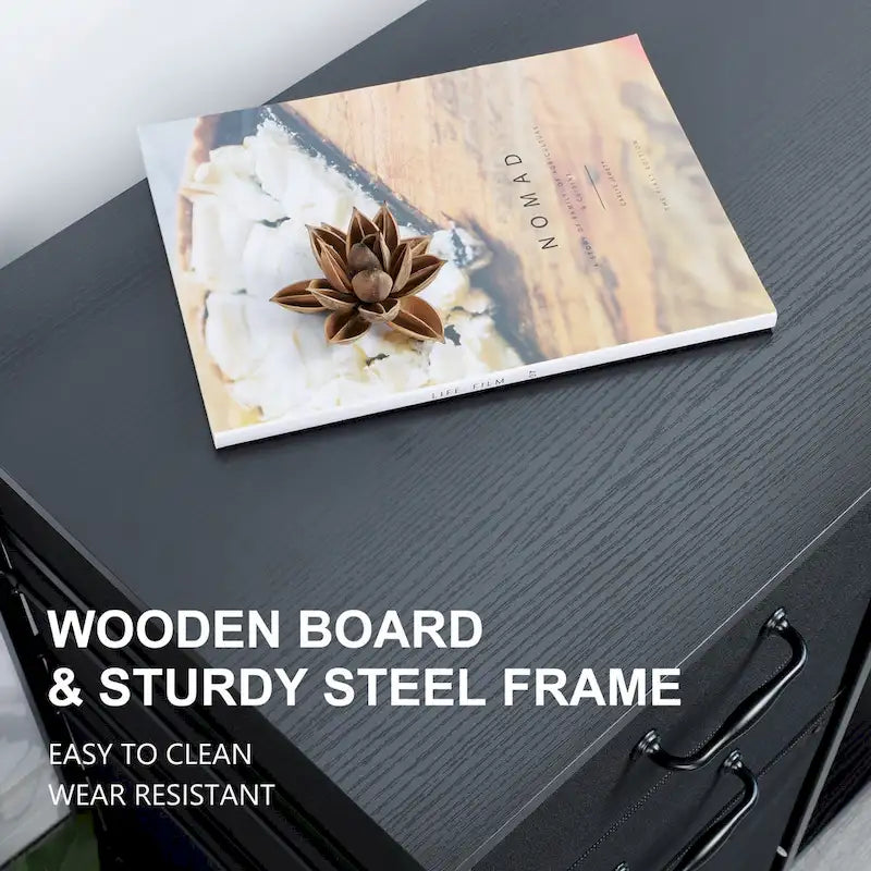 3 Drawer Mobile File Cabinet, Rolling Printer Stand with Open Storage Shelf, Fabric Lateral Filing Cabinet fits A4 or Letter