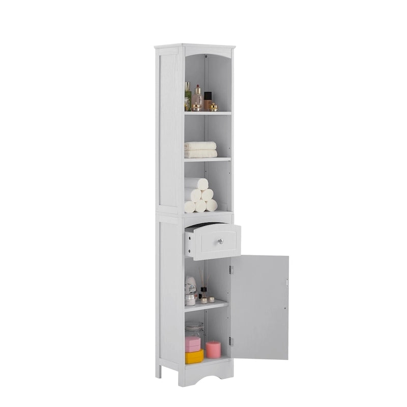 Merax Tall Bathroom Cabinet with Storage Cabinet, Drawer, Shelves