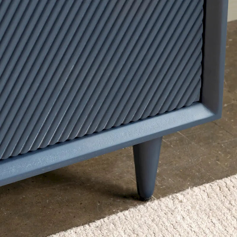 Four Door Wooden Sideboard - Gold Hardware - Navy Blue - 72 72 in - image 5