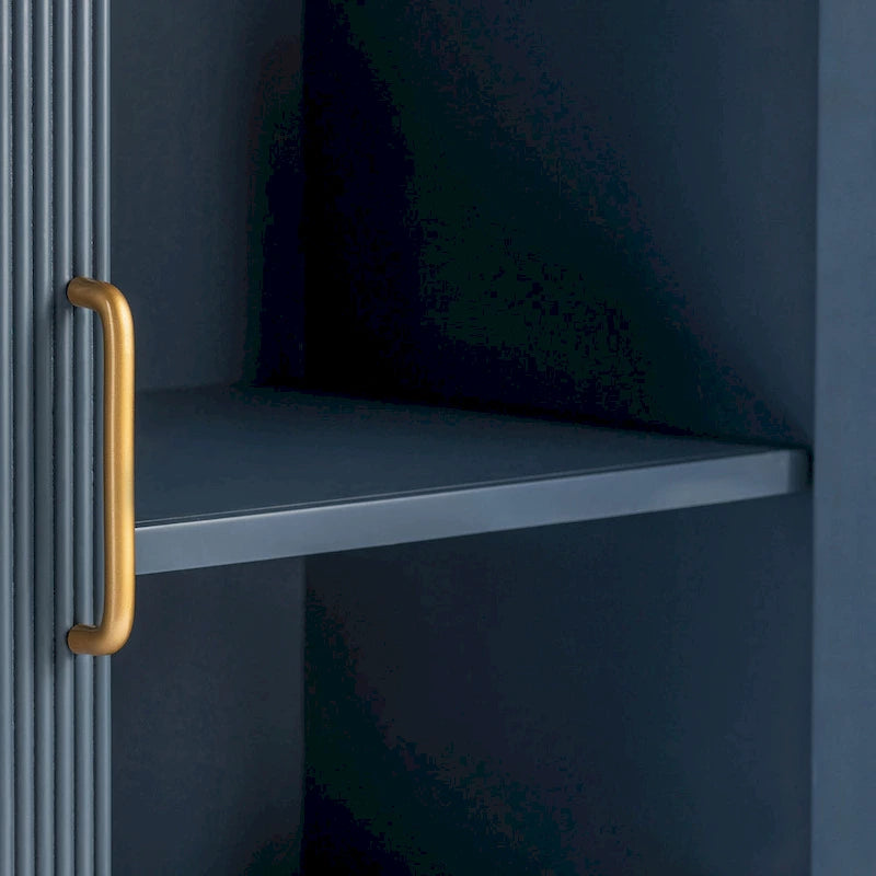 Four Door Wooden Sideboard - Gold Hardware - Navy Blue - 72 72 in - image 6