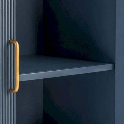 Four Door Wooden Sideboard - Gold Hardware - Navy Blue - 72 72 in - image 6