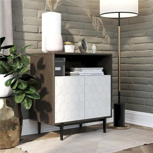 CosmoLiving by Cosmopolitan Olivia Grey Storage Cabinet