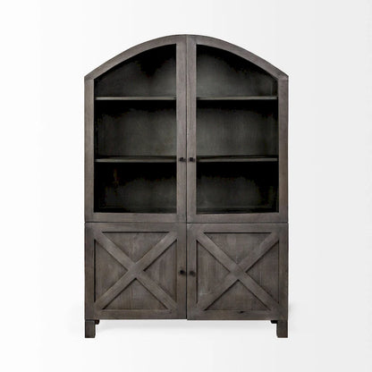 Barrett Dark Grey Solid Wood Display Cabinet