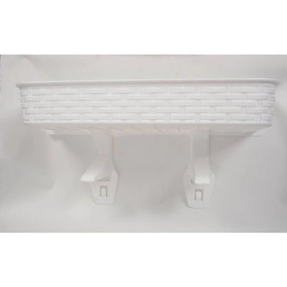 White Rattan Plastic Above-toilet Bathroom Space Saver Shelf