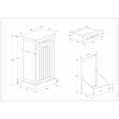 1-Drawer, 1-Compartment Tilt-Out Trash Cabinet - Kitchen Trash Cabinet