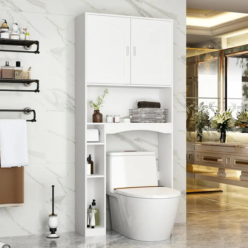Over The Toilet Cabinet, Double Door Bathroom Storage Organizer - 31.5x70.9