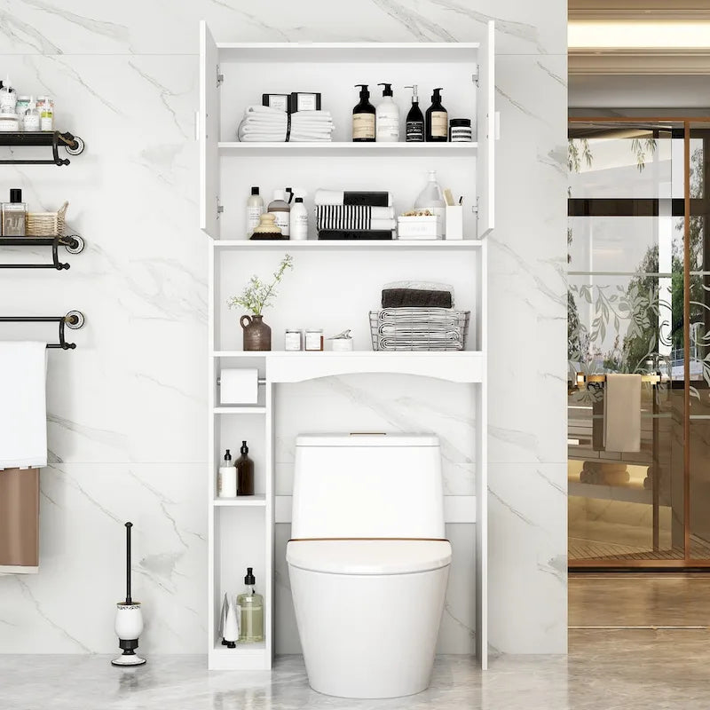 Over The Toilet Cabinet, Double Door Bathroom Storage Organizer - 31.5x70.9