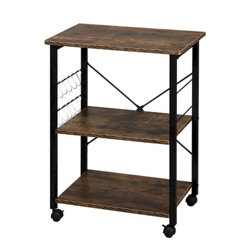 Bakers Rack 3-Tier Kitchen Utility Microwave Oven Stand Storage Cart Workstation Shelf - 23.62 x 15.75 x 28.94