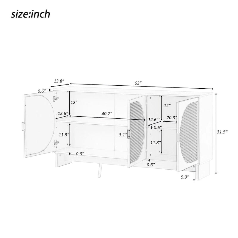Storage Cabinet with Adjustable Shelves - N/A