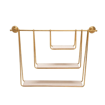 39 White and Gold 3-Tier Decorative Hanging Wall Shelf