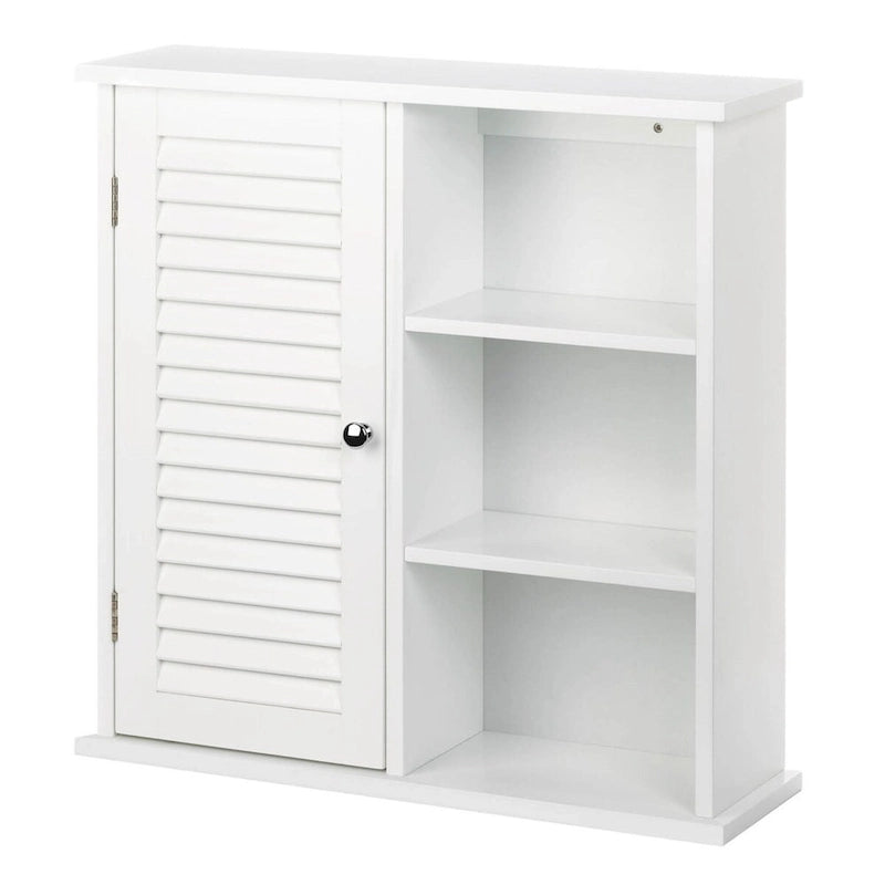 26.75 White Contemporary Wall Cabinet with Shelves