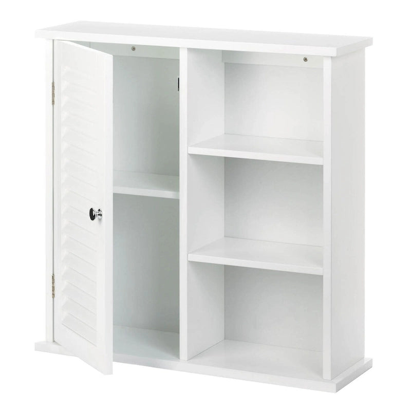 26.75 White Contemporary Wall Cabinet with Shelves