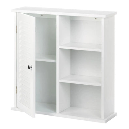26.75 White Contemporary Wall Cabinet with Shelves