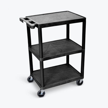 Luxor Black 3-Shelf Heavy-Duty Utility Cart