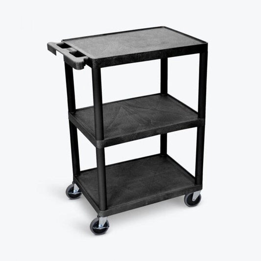 Luxor Black 3-Shelf Heavy-Duty Utility Cart