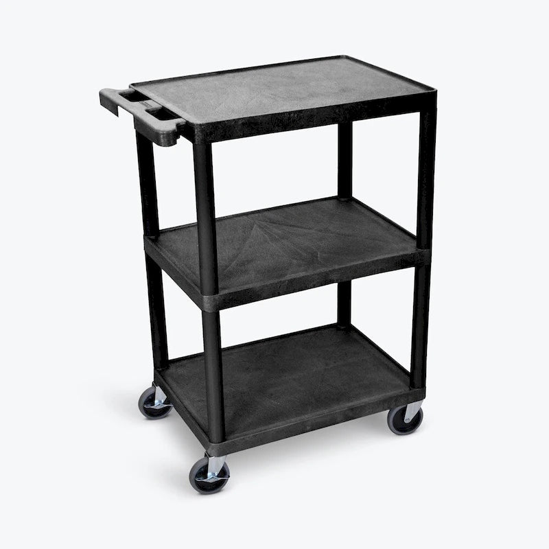 Luxor Black 3-Shelf Heavy-Duty Utility Cart