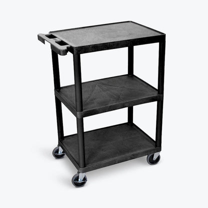 Luxor Black 3-Shelf Heavy-Duty Utility Cart