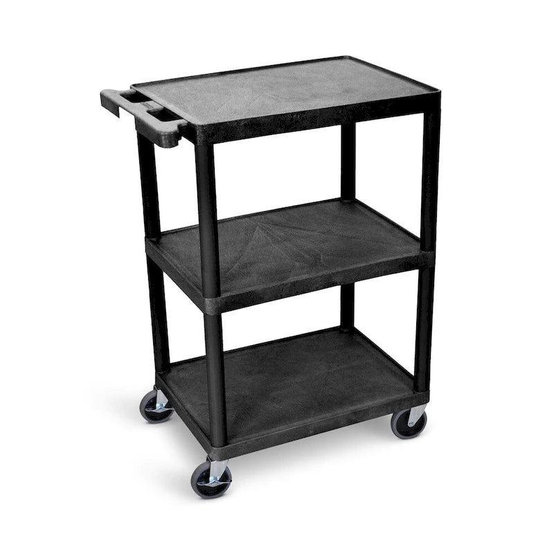 Luxor Black 3-Shelf Heavy-Duty Utility Cart